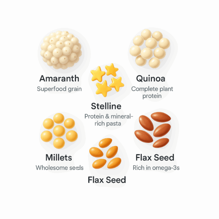 Ingredients in Simon’s Dog Food Mix: Amaranth, Quinoa, Stelline pasta, Millets, and Flax Seeds